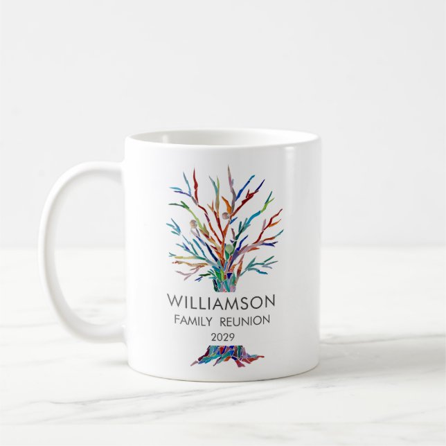 Personalisierte Family Tree Family Wiedersehen Kaf Kaffeetasse (Links)