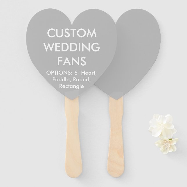 Personalisierte FANS FÜR  SILVER GRAU HERZWEDING Fächer (Vorne und Hinten)