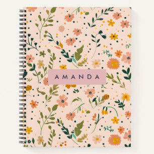 Personalisierte Fantastische Wildblumenwiese Notizbuch