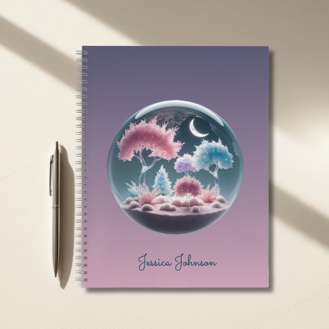Personalisierte Fantasy-Garten mit feinen Bäumen Notizbuch (Personalized Fantasy Garden with Sparkling Trees Notebook)