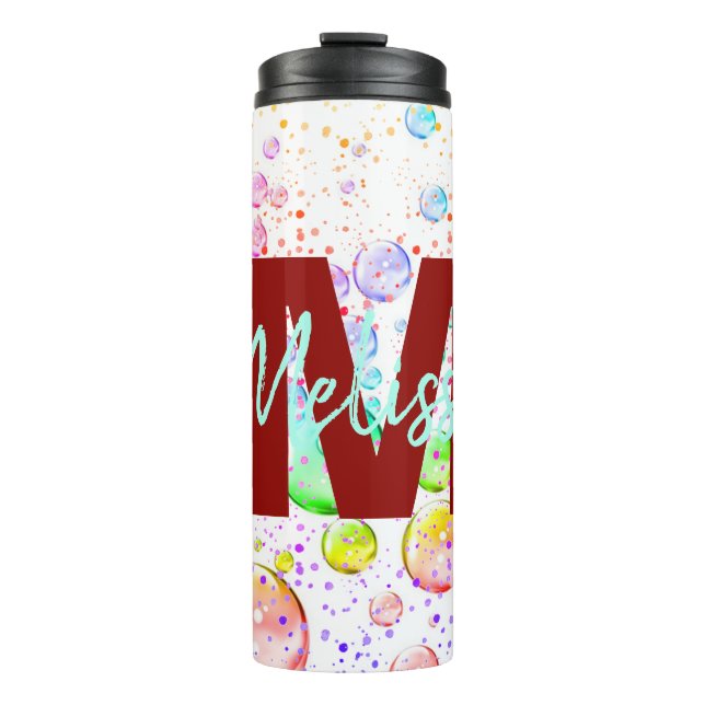 Personalisierte Farbbläschen Thermal Tumbler Thermosbecher (Vorderseite)