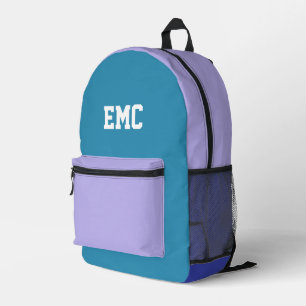 Personalisierte Farbblockmonogramm Bedruckter Rucksack