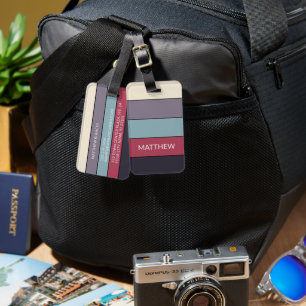 Personalisierte Farbblockstreifen Linien Kunstmust Gepäckanhänger