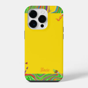 Personalisierte Farbe Farbige Wirbel iPhone 14 Pro Hülle