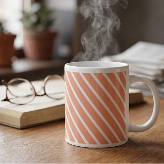 Personalisierte Farbe Pfirsich-Kaskaden-Streifen Jumbo-Tasse