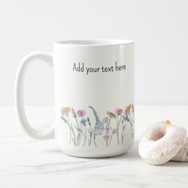 Personalisierte Farbe und Aquarell Kaffeetasse (Mit Donut)