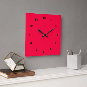 Personalisierte Farbe und Schriftart der Schwarzen Quadratische Wanduhr