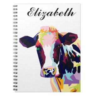 Personalisierte Farben Pop Art Cow Notebook Notizblock