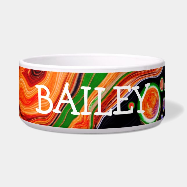 Personalisierte Farbenfrohe Abstrakte Fluid Art Bo Napf (Vorderseite)