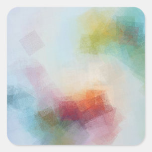 Personalisierte farbenfrohe abstrakte Kunst trendi Quadratischer Aufkleber