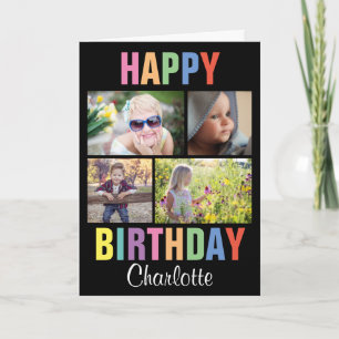 Personalisierte farbenfrohe Alles Gute zum Geburts Karte