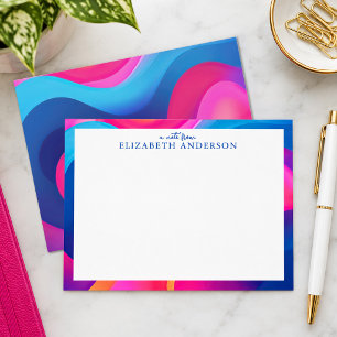 Personalisierte farbenfrohe geometrische Umrandung Mitteilungskarte