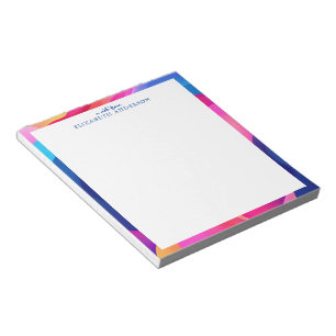 Personalisierte farbenfrohe geometrische Umrandung Notizblock