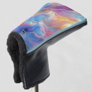 Personalisierte farbenfrohe Opal-Swirbel-Marmor-Te Golf Headcover