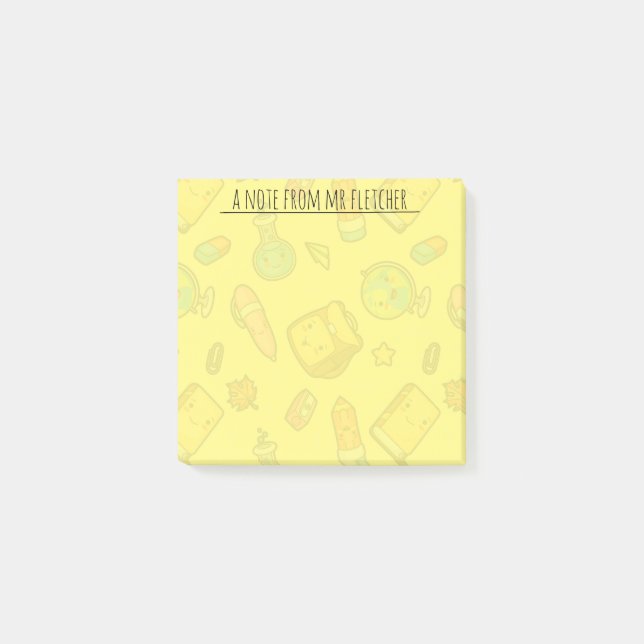 Personalisierte Farbenfrohe Schulführung Muster Post-it Klebezettel (Vorderseite)