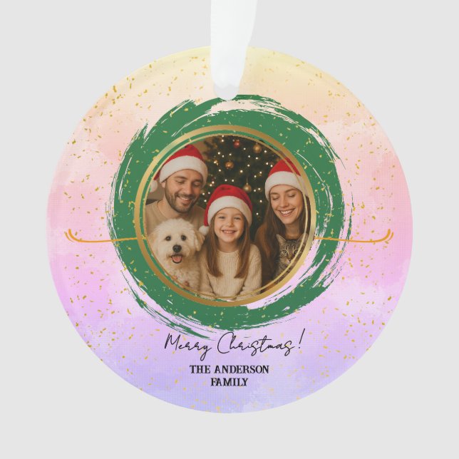 Personalisierte farbenfrohe Weihnachten Ornament (Vorderseite)