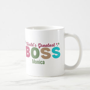 Personalisierte farbenfrohe Welt als beste Boss-Ta Kaffeetasse