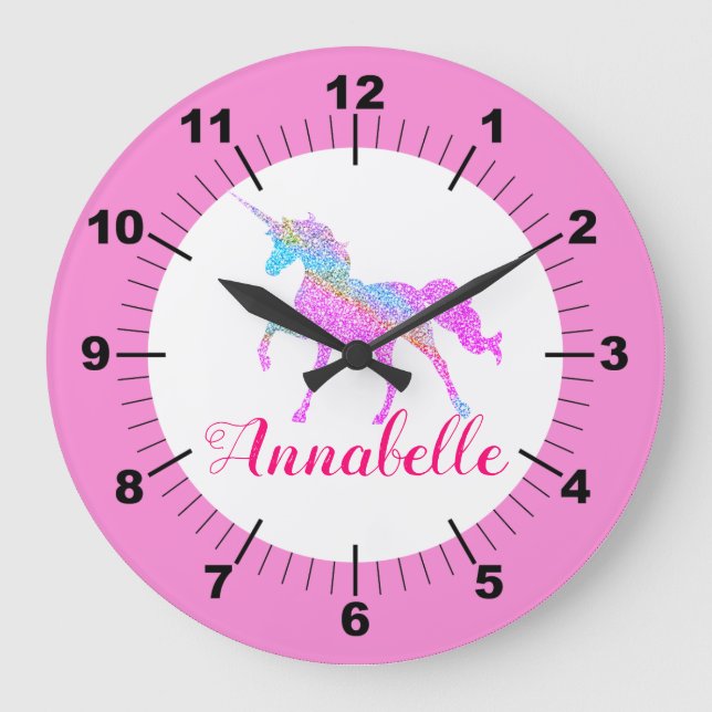 Personalisierte Farbenspiel Große Wanduhr (Vorderseite)