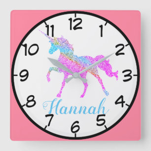 Personalisierte Farbenspiel Quadratische Wanduhr