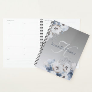Personalisierte Farbflora-Monogramm Planer