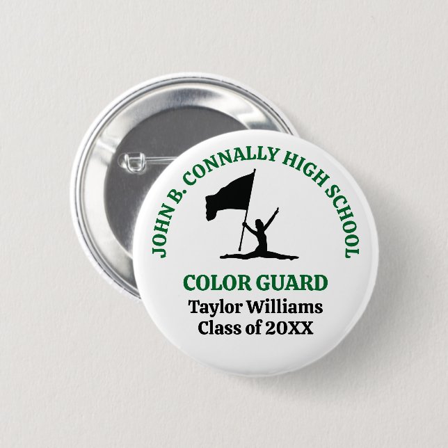 Personalisierte Farbgarde der Green High School Button (Vorne & Hinten)