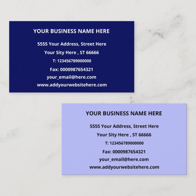Personalisierte Farbgestaltung Ihre eigene Visiten Visitenkarte (Vorne/Hinten)