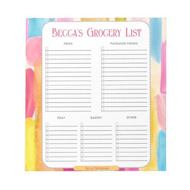 Personalisierte Farbige Bildhauerei Notizblock (Vorderseite)