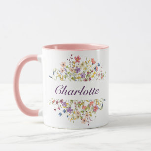 Personalisierte farbige Blume Tasse