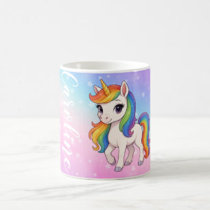 Personalisierte Farbige Einhorn-Magie Kaffeetasse