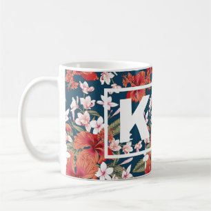 Personalisierte farbige Monogramm-Tasse Kaffeetasse