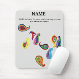 Personalisierte farbige Paisleys-Maus-Pad Mousepad