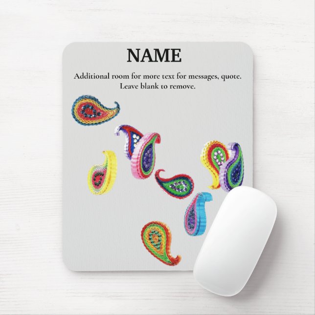 Personalisierte farbige Paisleys-Maus-Pad Mousepad (Mit Mouse)