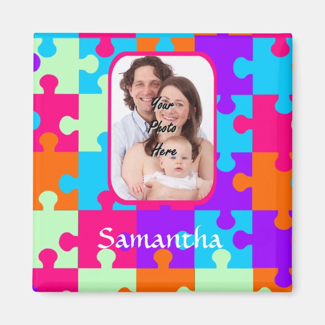 Personalisierte, farbige Puppe Magnet (Vorne)