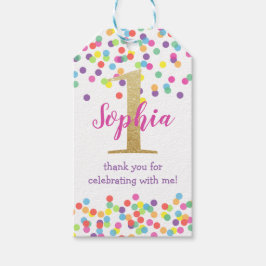 Personalisierte farbige Regenbogenpresse Confetti- Geschenkanhänger