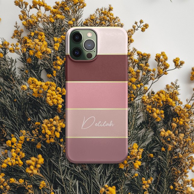 Personalisierte Farbstreifen in Rosa mit elegantem Case-Mate iPhone Hülle (Von Creator hochgeladen)