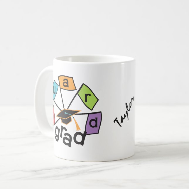 Personalisierte Farbwächter Abschluss Tasse (Vorderseite Links)