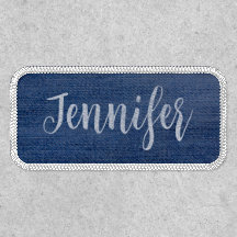 Personalisierte Faux Blau Denim Name