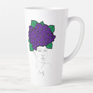 Personalisierte Februar-Geburtsblumen-Kronen-Kunst Milchtasse