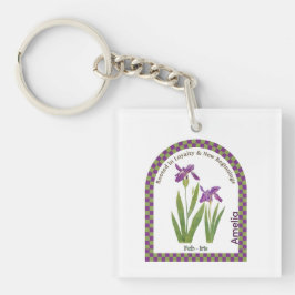 Personalisierte Februar-Geburtsmonatsblume  Schlüsselanhänger