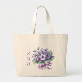 Personalisierte Februar-Veilchen-Tasche Jumbo Stoffbeutel