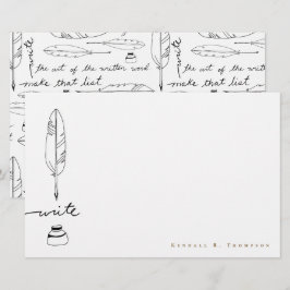 Personalisierte Federkiel-Tinte Handschriftlich Ge Briefpapier
