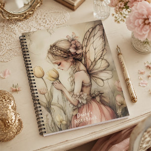 Personalisierte Fee mit Whimsical Butterfly Wings Notizbuch