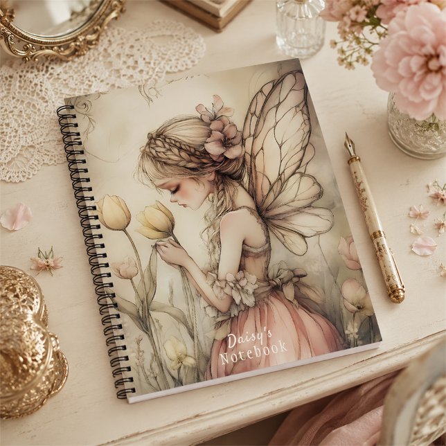 Personalisierte Fee mit Whimsical Butterfly Wings Notizbuch (Von Creator hochgeladen)