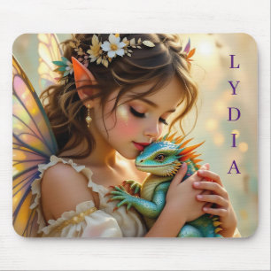 Personalisierte Fee und Drache Mystisch  Mousepad