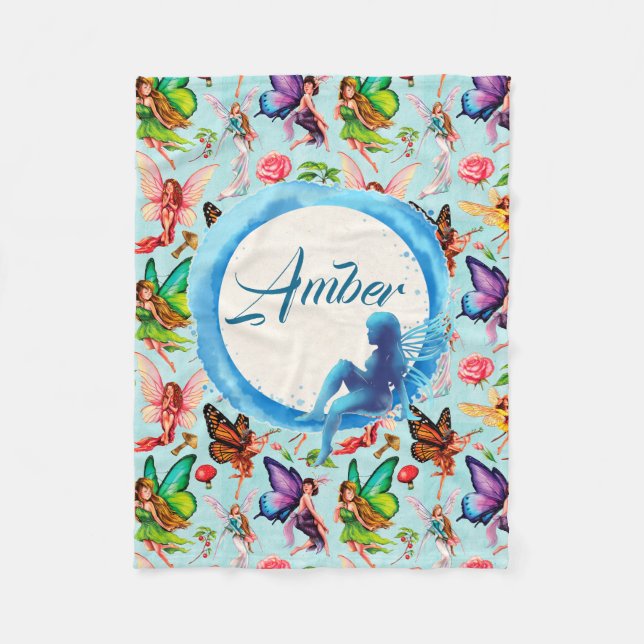 Personalisierte Feen Fleecedecke (Vorderseite)