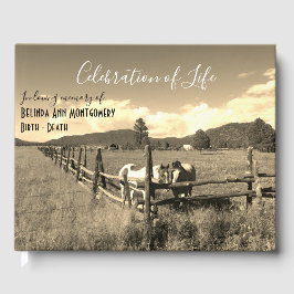 Personalisierte Feier von Sepia-Pferden Gästebuch