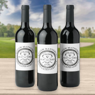 Personalisierte Feier zum Golf-Loch-in-Eins-Erfolg Weinetikett