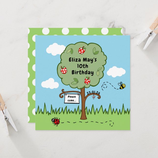 Personalisierte Feierlichkeiten Tree Kid's Geburts (Vorderseite/Rückseite Beispiel)