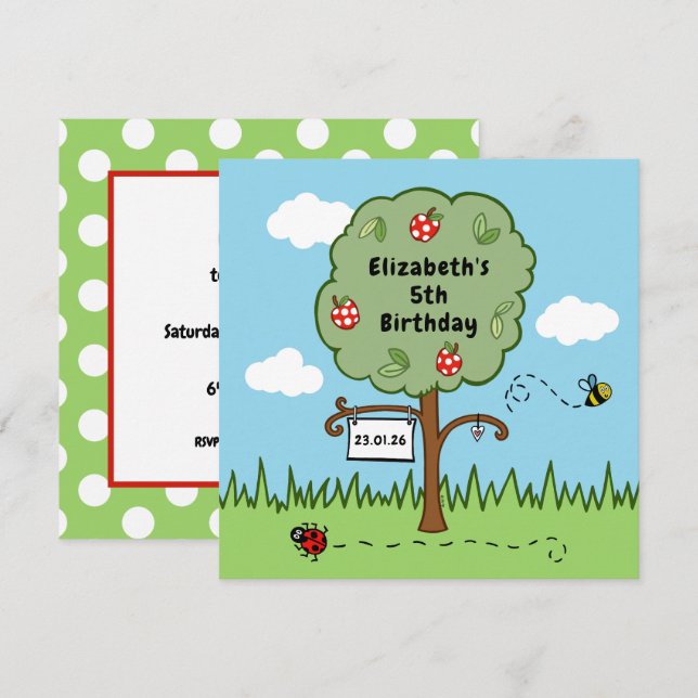 Personalisierte Feierlichkeiten Tree Kid's Geburts (Vorne/Hinten)