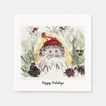 Personalisierte Feiertage Santa Cocktail Napkins